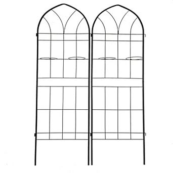 Loheer 2 Pack Metal Garden Trellis for Climbing Plants Outdoor Flower Support