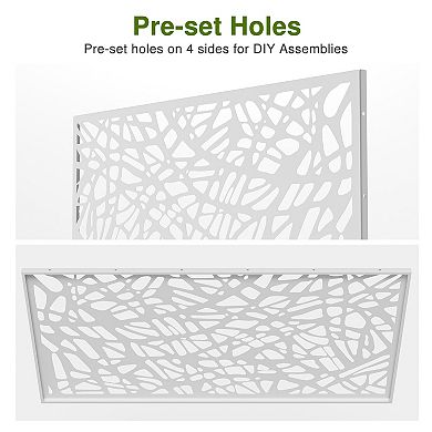 6 x 4 ft Outdoor Screen Enclosures Three Louvered Rectangular Galvanized Steel Panels