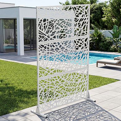 6 x 4 ft Outdoor Screen Enclosures Three Louvered Rectangular Galvanized Steel Panels