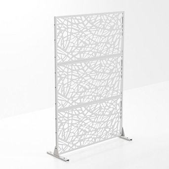 6 x 4 ft Outdoor Screen Enclosures Three Louvered Rectangular Galvanized Steel Panels