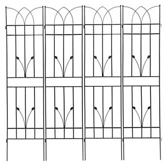 Loheer 4 Pack Metal Garden Trellis for Climbing Plants Outdoor Flower Support