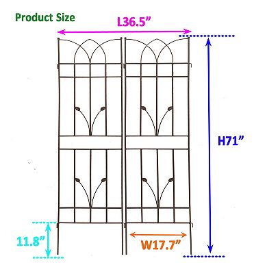 Loheer 4 Pack Metal Garden Trellis for Climbing Plants Outdoor Flower Support