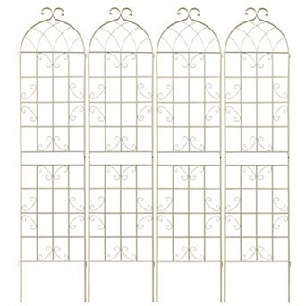 Loheer 4 Pack Metal Garden Trellis for Climbing Plants Outdoor Flower Support