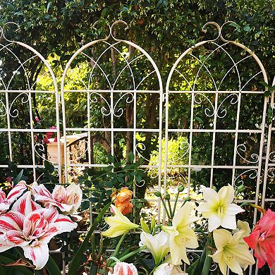 Loheer 4 Pack Metal Garden Trellis for Climbing Plants Outdoor Flower Support