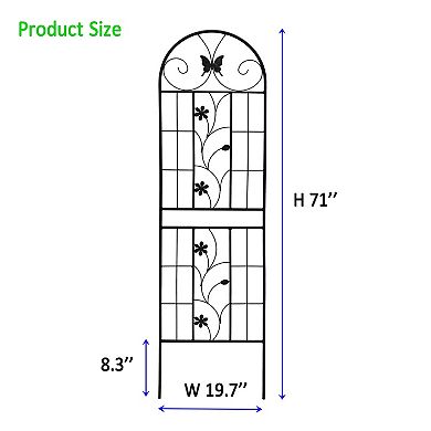 Loheer 2 Pack Metal Garden Trellis for Climbing Plants Outdoor Flower Support