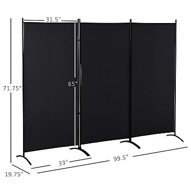 TOEMOA Adjustable 3-Panel Folding Privacy Screen Room Divider for Home Office and Event Use