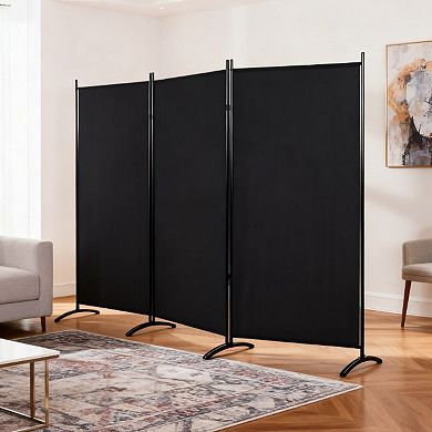 TOEMOA Adjustable 3-Panel Folding Privacy Screen Room Divider for Home Office and Event Use