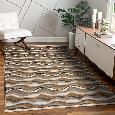 Luxe Weavers Wavy Abstract Patterned Area Rug