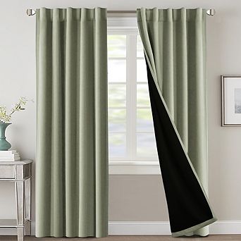 Blackout Curtains with Liner, Thermal Insulated Rod Pocket & Back Tab Panels