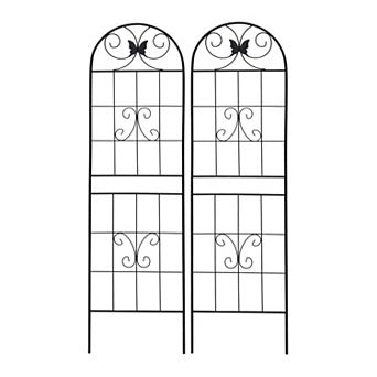 Loheer 2 Pack Metal Garden Trellis for Climbing Plants Outdoor Rustproof Flower Support