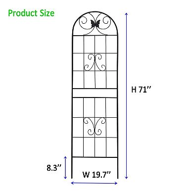 Loheer 2 Pack Metal Garden Trellis for Climbing Plants Outdoor Rustproof Flower Support