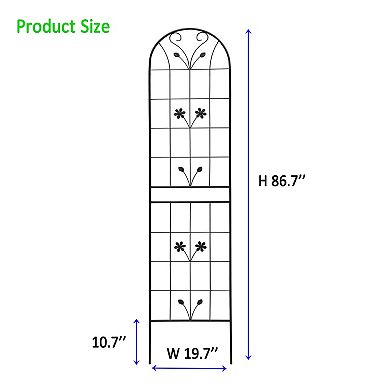 Loheer 4 Pack Metal Garden Trellis for Climbing Plants Outdoor Flower Support