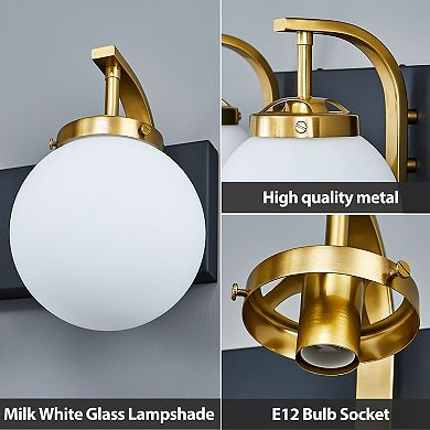 ZLAIQB 2-Light Modern Glass Globe Lampshade Living Room Wall Sconce