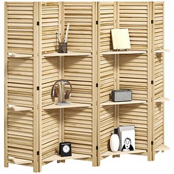 TOEMOA Portable 6 Panel Folding Room Divider Privacy Screen for Home Office Spaces
