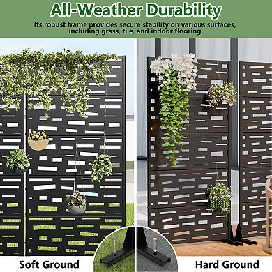 5 x 3 ft Outdoor Screen Enclosures Black Irregular Rectangular Galvanized Steel Panels