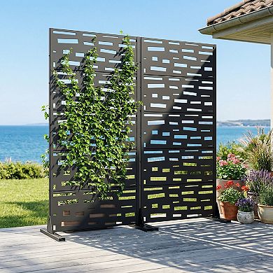 5 x 3 ft Outdoor Screen Enclosures Black Irregular Rectangular Galvanized Steel Panels