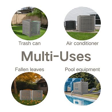 3-Panel 32" W x 38" H Outdoor Air Conditioner Fence Screen