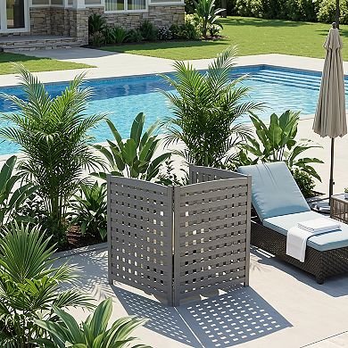 3-Panel 32" W x 38" H Outdoor Air Conditioner Fence Screen