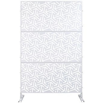 TOEMOA Freestanding Metal Privacy Screen for Indoor and Outdoor Use