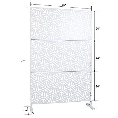 TOEMOA Freestanding Metal Privacy Screen for Indoor and Outdoor Use