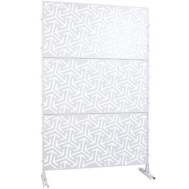 TOEMOA Freestanding Metal Privacy Screen for Indoor and Outdoor Use