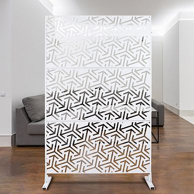 TOEMOA Freestanding Metal Privacy Screen for Indoor and Outdoor Use