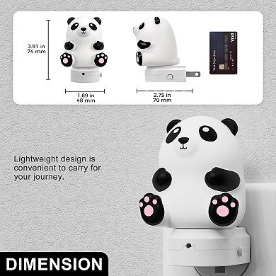 Panda Plug-in Night Light, Light Sensor, Touch RGB Gradient, 3000K Warm White, US Plug, 1 Pack