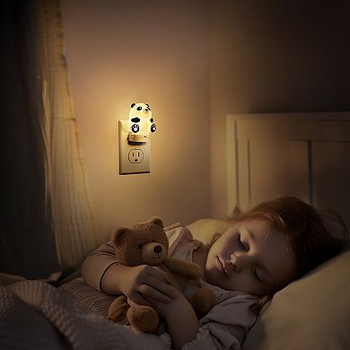Panda Plug-in Night Light, Light Sensor, Touch RGB Gradient, 3000K Warm White, US Plug, 1 Pack