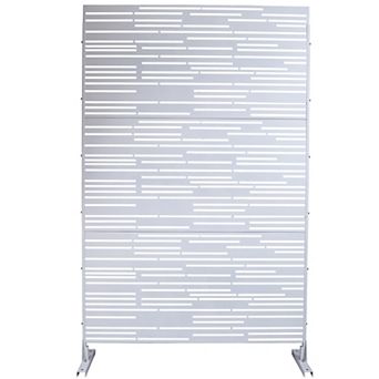 TOEMOA Freestanding Metal Privacy Screen Indoor Outdoor Space Divider