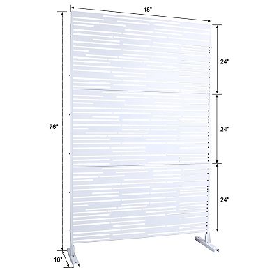 TOEMOA Freestanding Metal Privacy Screen Indoor Outdoor Space Divider
