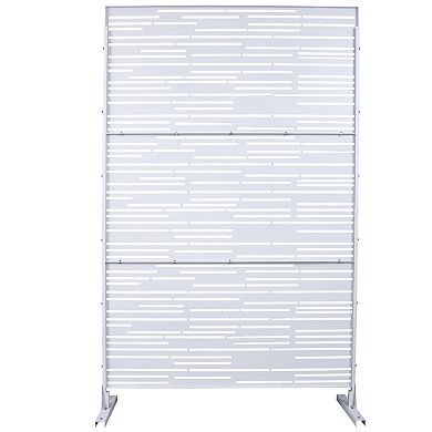 TOEMOA Freestanding Metal Privacy Screen Indoor Outdoor Space Divider