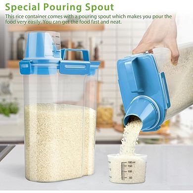 35 Lb Airtight Rice and Dry Food Storage Container with Measuring Cup BPA-Free