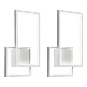 Two 6000K Dimmable LED Wall Sconce Simple Aluminum Wall Fixture