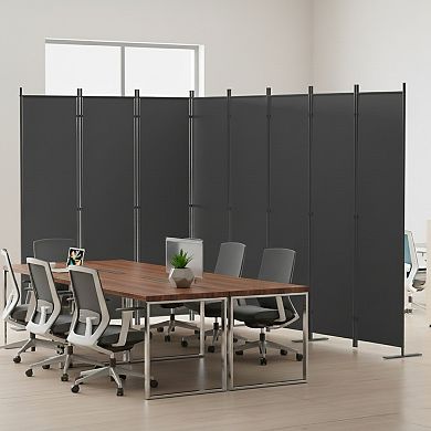 TOEMOA 8-Panel Folding Freestanding Privacy Screen Room Divider for Home Office Use