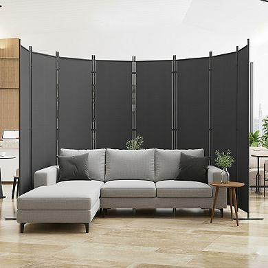 TOEMOA 8-Panel Folding Freestanding Privacy Screen Room Divider for Home Office Use