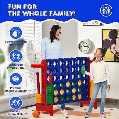 3-in-1 4-to-Score Yard Game With Basketball and Ring Toss