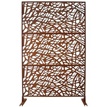 TOEMOA Freestanding Metal Privacy Screen for Indoor and Outdoor Use