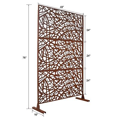 TOEMOA Freestanding Metal Privacy Screen for Indoor and Outdoor Use