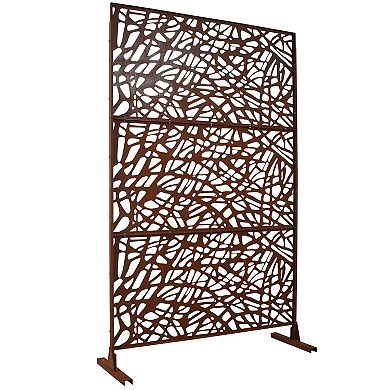 TOEMOA Freestanding Metal Privacy Screen for Indoor and Outdoor Use