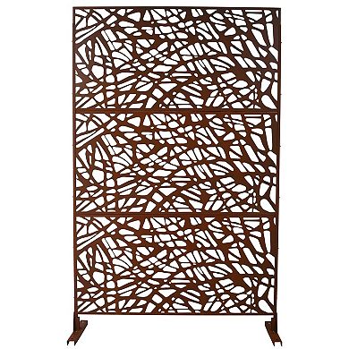 TOEMOA Freestanding Metal Privacy Screen for Indoor and Outdoor Use