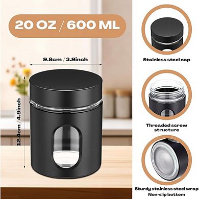 Airtight Stainless Steel Kitchen Canister with Window, Food Storage