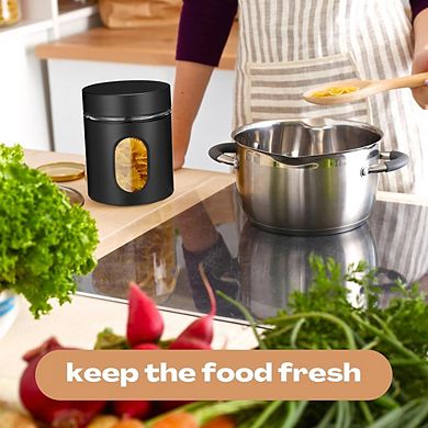 Airtight Stainless Steel Kitchen Canister with Window, Food Storage