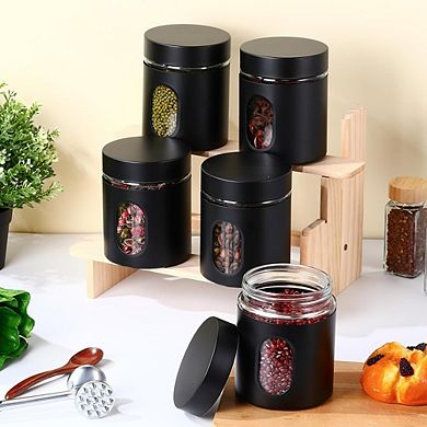 Airtight Stainless Steel Kitchen Canister with Window, Food Storage