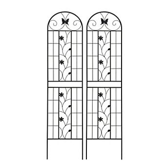 Loheer 2 Pack Metal Garden Trellis for Climbing Plants Outdoor Flower Support