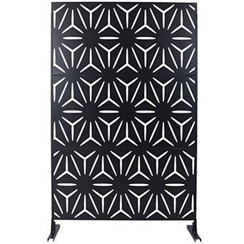 TOEMOA Freestanding Metal Privacy Screen for Indoor and Outdoor Use
