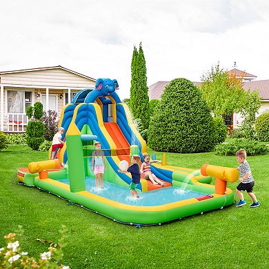 Inflatable Water Slide for Backyard, 9 in 1 Splash Pool Bouncer for Kids