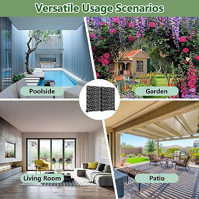 Two Packs Of 6 x 4 ft Outdoor Screen Enclosures Black Irregular Rectangular Galvanized Steel Panels