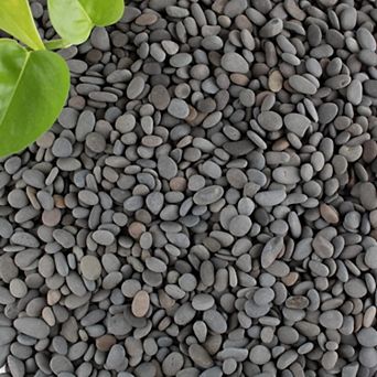 18lb Black River Pebbles Decorative Stone for Plants, Aquariums and Garden Landscaping