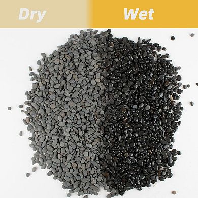 18lb Black River Pebbles Decorative Stone for Plants, Aquariums and Garden Landscaping
