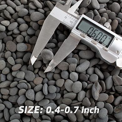 18lb Black River Pebbles Decorative Stone for Plants, Aquariums and Garden Landscaping